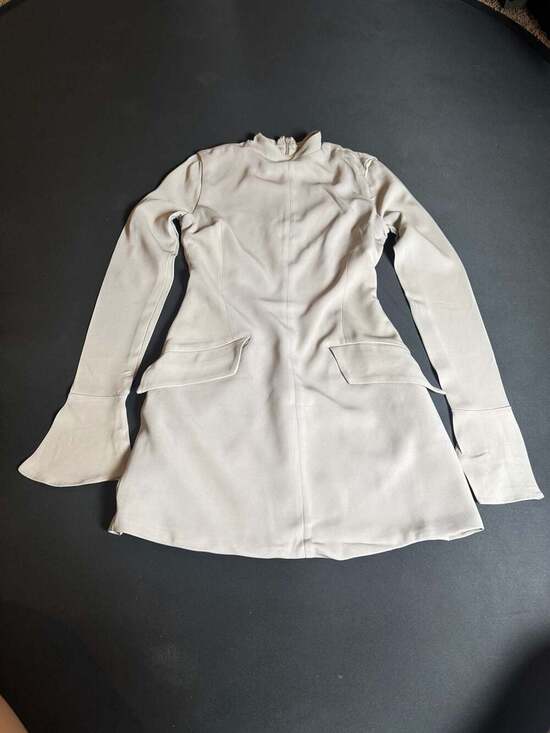 House of CB Dresses & Skirts - House of CB Mahalia Grey High Neck Long Sleeve Mini Dress Size S